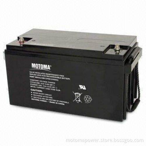 12V 65Ah Maintenance-free Solar Battery with Deep Cycle Performance, Applicable to Railway Stations